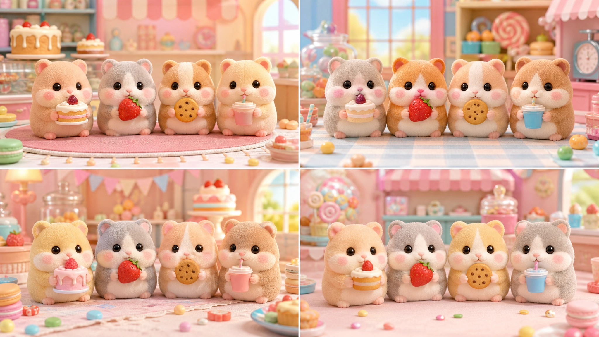 Four Seasons Mouse characters across spring, summer, autumn and winter